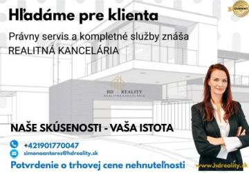 Reality Hľadáme pre klienta tichý pozemok v Ružinej