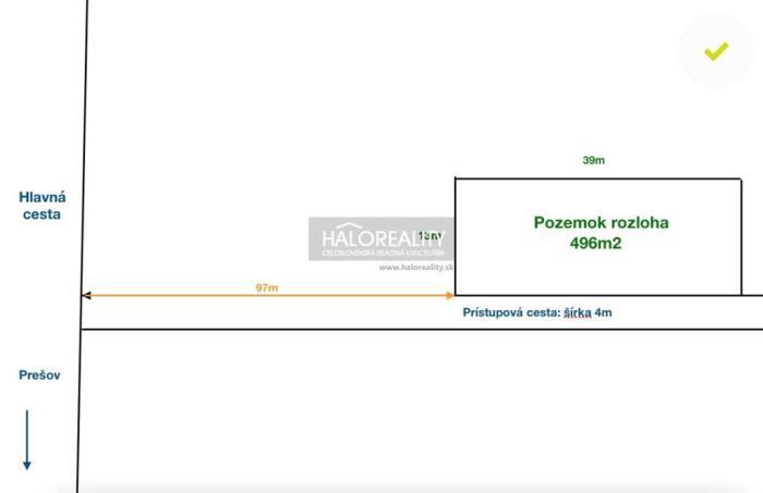 Reality Predaj, pozemok pre rodinný dom   496 m2 Prešov