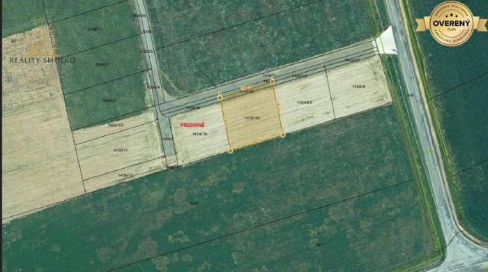 Reality POZEMOK na výstavbu RD 894 m², HANKOVCE