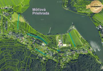 Reality Pozemky 300m2-5000m2 pri priehrade, pôda, les- urbár. Môťová
